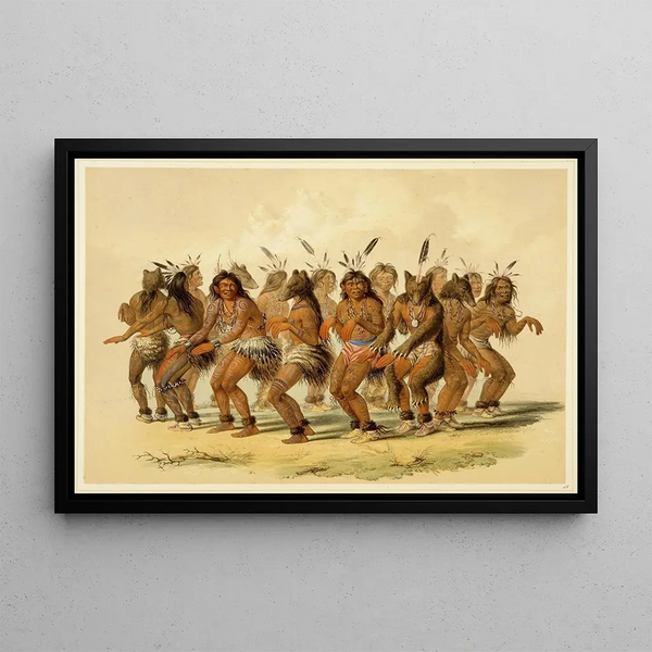 La Danse de l'ours - George Catlin — indrammet kunstværk på væggen