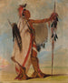 TíLee-maleri, en skikkelse af en kriger - George Catlin — visning af kunstværket