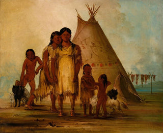 To Comanche Piger - George Catlin — visning af kunstværket