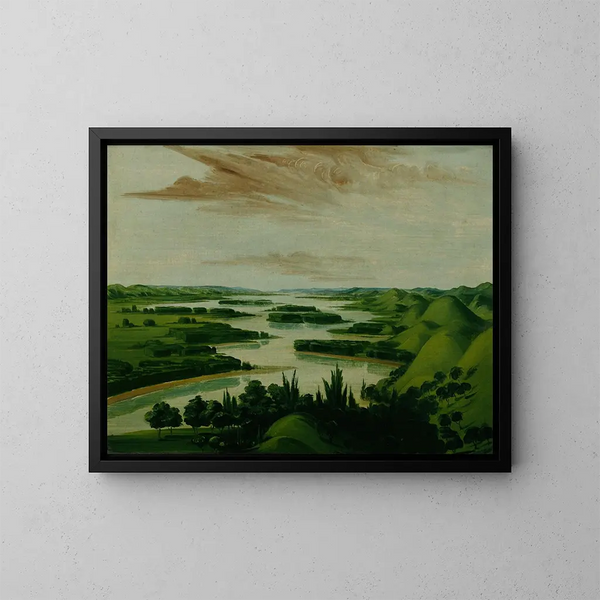 Vue depuis la tombe de Floyd, 1300 miles au-dessus de Saint-Louis - George Catlin — indrammet kunstværk på væggen