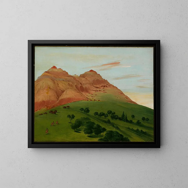 Vue dans le Grand Détour, 1900 milles au-dessus de Saint-Louis - George Catlin — indrammet kunstværk på væggen
