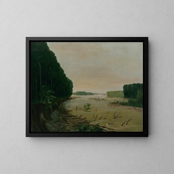 Vue sur les rives alluviales du Missouri à 600 miles en amont de Saint-Louis - George Catlin — indrammet kunstværk på væggen