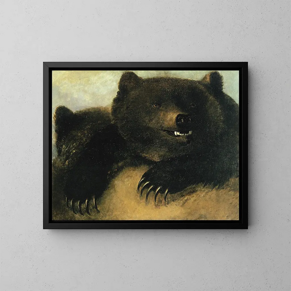 Armes og ansigtstræk hos grizzlybjørnen - George Catlin — indrammet kunstværk på væggen
