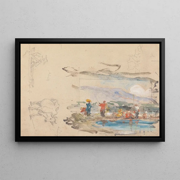 George Chinnery - A Pool with Figures.webp