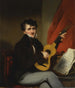 Portrait af en mand, der spiller guitar - George Chinnery — visning af kunstværket