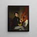 Portrait af en mand, der spiller guitar - George Chinnery — indrammet kunstværk på væggen