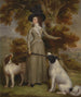 La comtesse d'Effingham med et gevær og jagthunde - George Haugh — visning af kunstværket