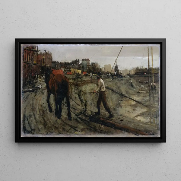 Chantier de construction - George Hendrik Breitner — indrammet kunstværk på væggen