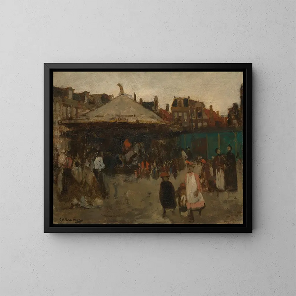 Fête foraine sur la place Haarlemmer - George Hendrik Breitner — indrammet kunstværk på væggen