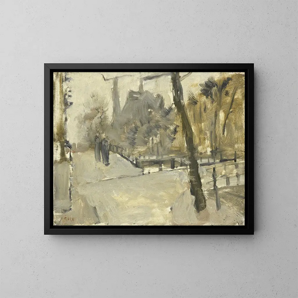 Le Leidsegracht i Amsterdam - George Hendrik Breitner — indrammet kunstværk på væggen