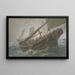 Bateau de pêche en mer - George Henry Andrews — indrammet kunstværk på væggen