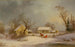 Vinter på gården - George Henry Durrie — visning af kunstværket