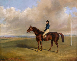 George Henry Laporte - A racehorse with jockey up.webp