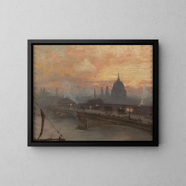 Pont des Frères Noirs ved tidlig morgen - George Hyde Pownall — indrammet kunstværk på væggen