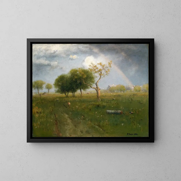 Efter en sommerbyge - George Inness — indrammet kunstværk på væggen