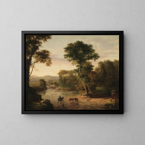 La Traversée du gué - George Inness — indrammet kunstværk på væggen