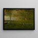 Landskabsmaleri med kvæg i stormen - George Inness — indrammet kunstværk på væggen