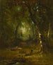 Landskabsmaleri med jæger - George Inness — visning af kunstværket