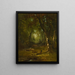 Landskabsmaleri med jæger - George Inness — indrammet kunstværk på væggen