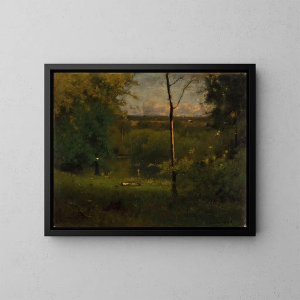 Vue sur la rivière - George Inness — indrammet kunstværk på væggen