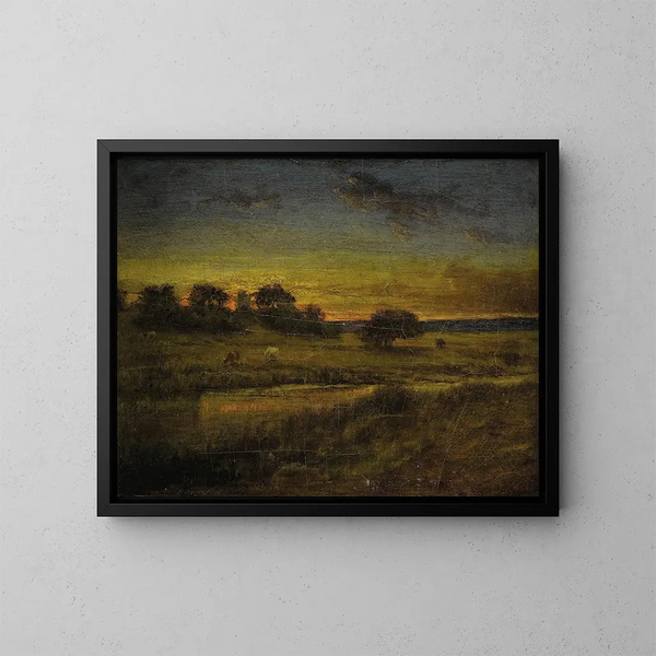 Pâturage à l'aube - George Inness — indrammet kunstværk på væggen