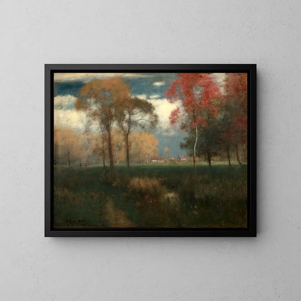Solskinsdag om efteråret - George Inness — indrammet kunstværk på væggen