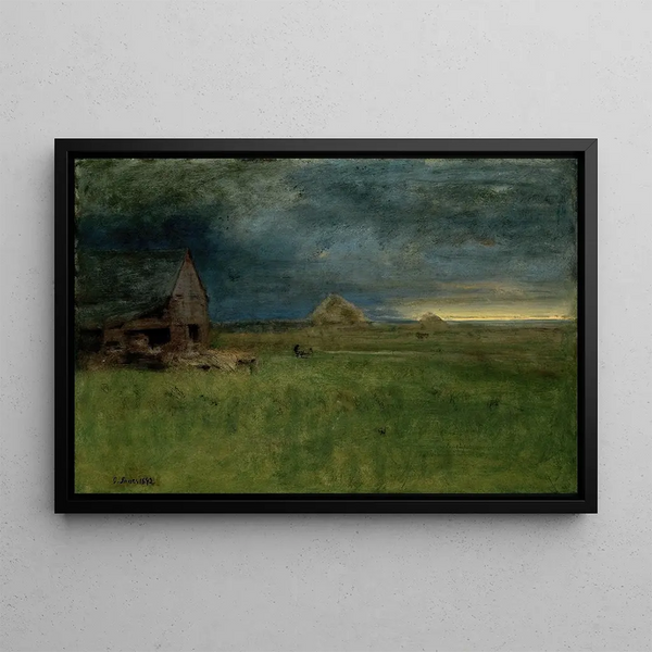 La Ferme solitaire Nantucket - George Inness — indrammet kunstværk på væggen