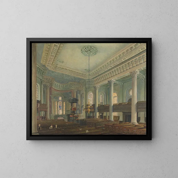 Saint-Paul-kirken i Deptford - George Johann Scharf — indrammet kunstværk på væggen