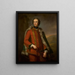 Portrait af Walter Smythe, trekvart, iført en uniform med en grøn kappe foret med pels - George Knapton — indrammet kunstværk på væggen