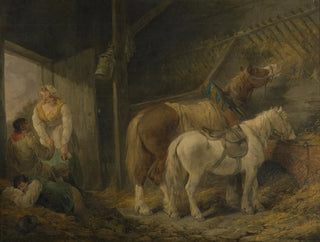 George Morland - A carriers stable.webp