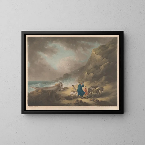 Fiskere - George Morland — indrammet kunstværk på væggen