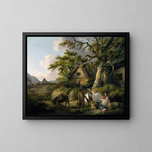 Vue à Enderby, Leicestershire - George Morland — indrammet kunstværk på væggen