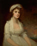 Portrait af Miss Elizabeth Tighe 1774-1857 Halvlængde iført en hvid kjole - George Romney — visning af kunstværket