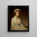 Portrait af Miss Elizabeth Tighe 1774-1857 Halvlængde iført en hvid kjole - George Romney — indrammet kunstværk på væggen