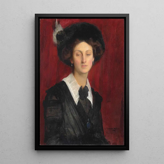 George Spencer Watson - Hilda in a black hat.webp