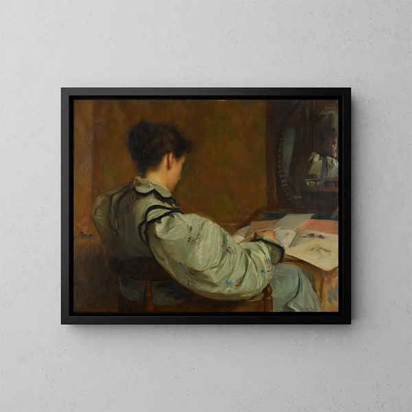 Mademoiselle Alice Watson, kunstnerens søster - George Spencer Watson — indrammet kunstværk på væggen