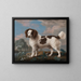 Norfolk spaniel brunt og hvidt - George Stubbs — indrammet kunstværk på væggen