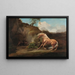 et bange hestemaleri af en løve - George Stubbs — indrammet kunstværk på væggen
