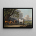 Juments og føl i et bredt landskab - George Stubbs — indrammet kunstværk på væggen