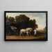 Phaéton med et par cremefarvede ponyer og en stalddreng - George Stubbs — indrammet kunstværk på væggen