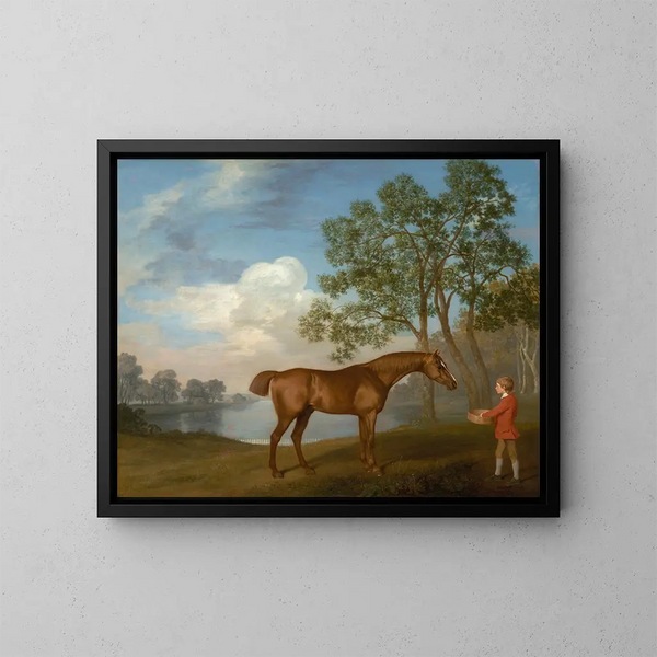 Citrouille-maleri med en hestepasser - George Stubbs — indrammet kunstværk på væggen