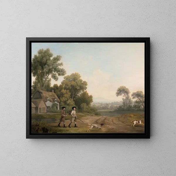To adelige mænd på vej på jagt - George Stubbs — indrammet kunstværk på væggen