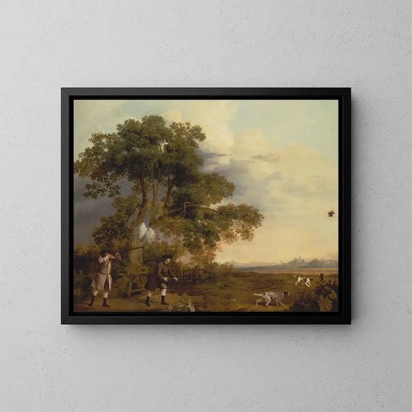 Deux gentilshommes tirant - George Stubbs — indrammet kunstværk på væggen