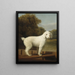 Caniche hvid i en kurv - George Stubbs — indrammet kunstværk på væggen