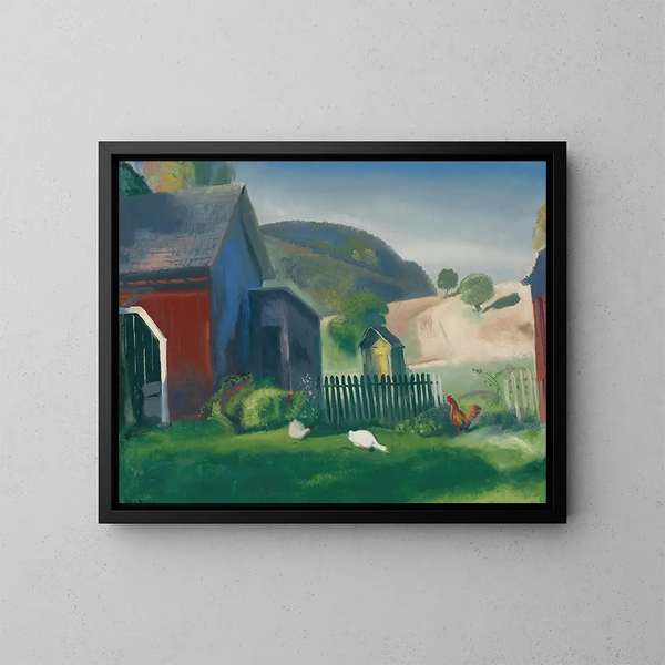 La Ferme et les Poules - George Wesley Bellows — indrammet kunstværk på væggen