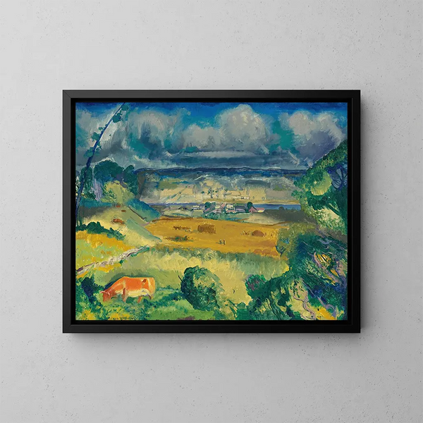 Nuages et prairie - George Wesley Bellows — indrammet kunstværk på væggen