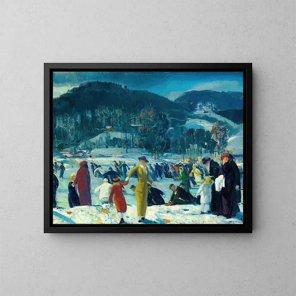 Vinterens kærlighed - George Wesley Bellows — indrammet kunstværk på væggen