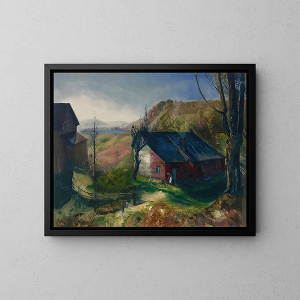 Ferme de montagne - George Wesley Bellows — indrammet kunstværk på væggen
