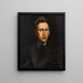 Portrait af en ung mand - George Wesley Bellows — indrammet kunstværk på væggen