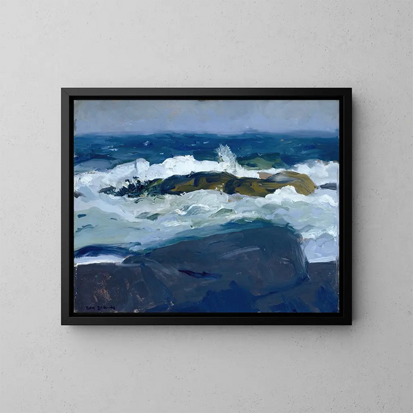 Récif de roches, Maine - George Wesley Bellows — indrammet kunstværk på væggen